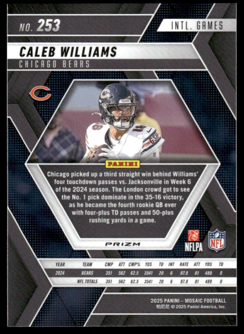 2024 Panini Mosaic #301 Caleb Williams Mosaic Reactive Blue