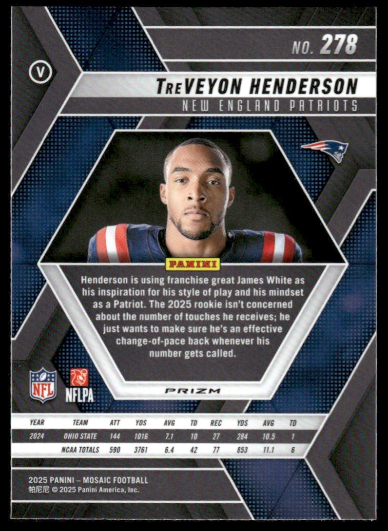 2025 Panini Mosaic #278 TreVeyon Henderson Mosaic Camo Red
