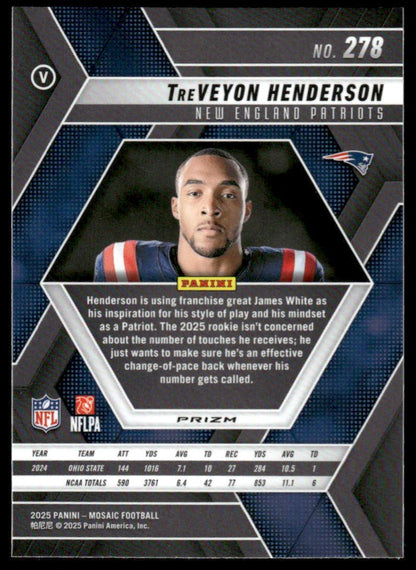 2025 Panini Mosaic #278 TreVeyon Henderson Mosaic Camo Red