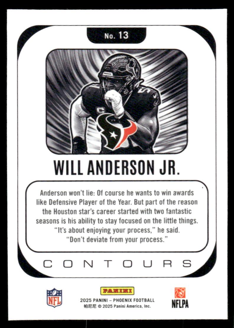 2025 Panini Phoenix #13 Will Anderson Jr. Contours