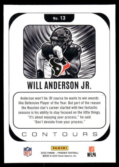 2025 Panini Phoenix #13 Will Anderson Jr. Contours