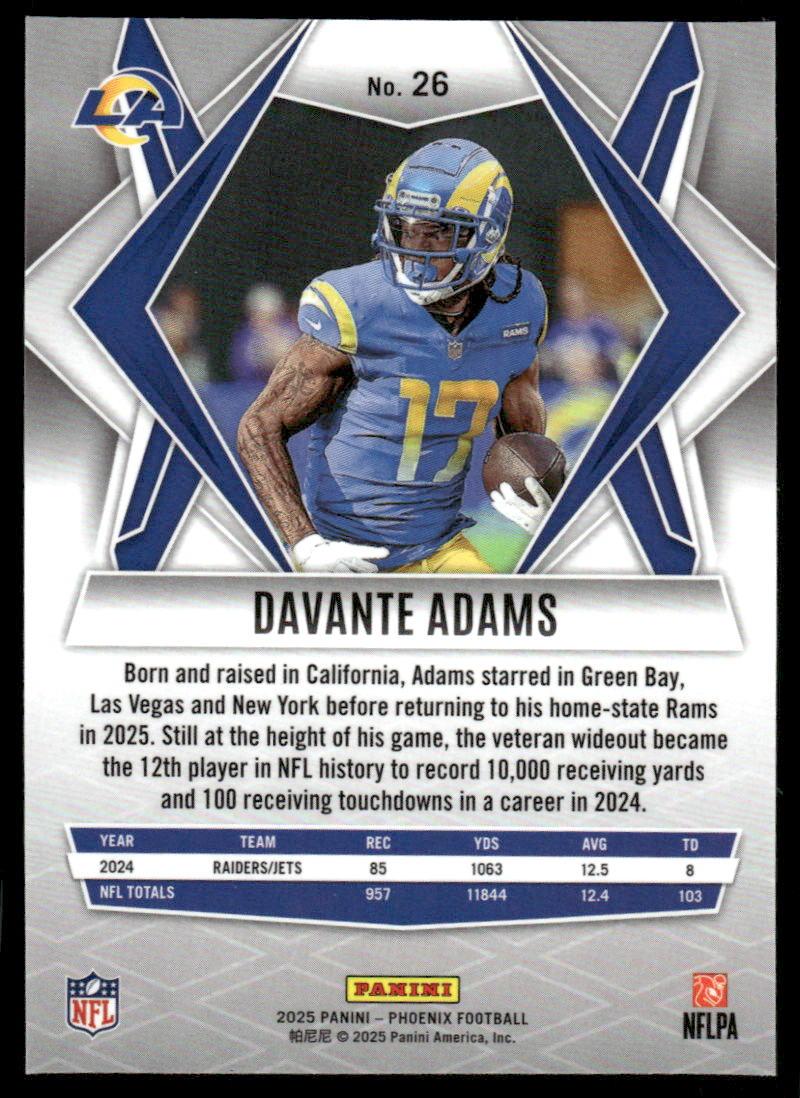 2025 Panini Phoenix #26 Davante Adams Silver Pyramids Prizm