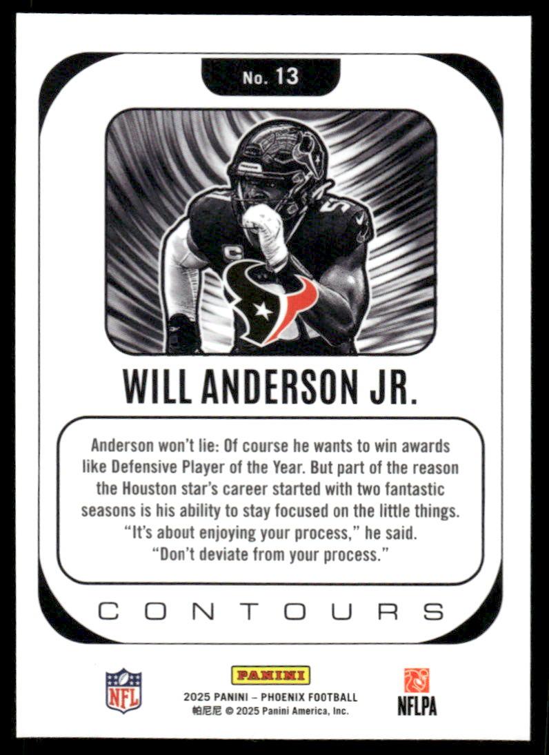 2025 Panini Phoenix #13 Will Anderson Jr. Contours