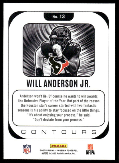 2025 Panini Phoenix #13 Will Anderson Jr. Contours