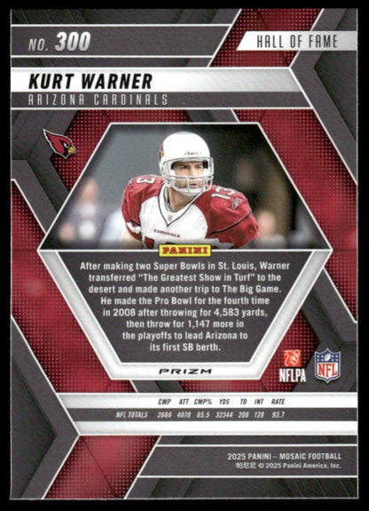 2025 Panini Mosaic #300 Kurt Warner Mosaic Camo Pink