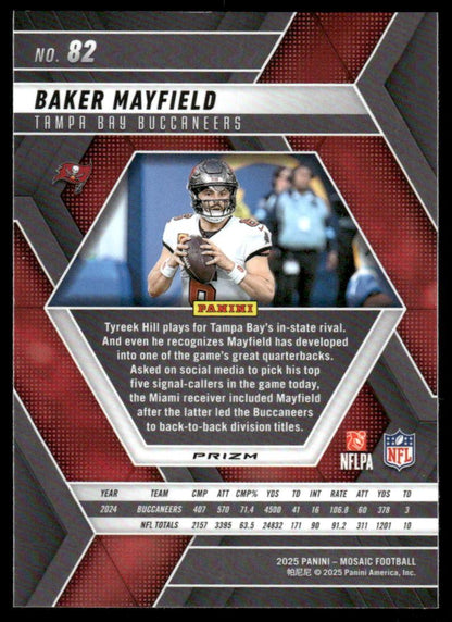 2025 Panini Mosaic #82 Baker Mayfield Mosaic No Huddle Silver