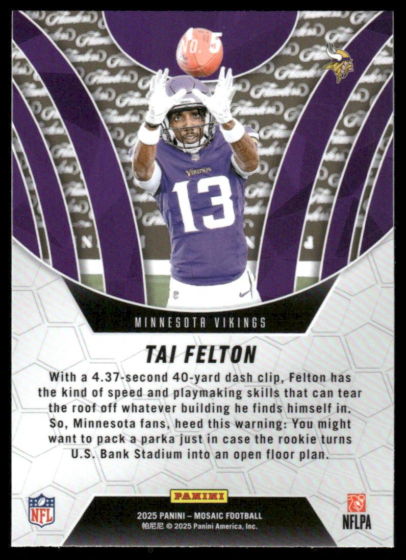 2025 Panini Mosaic #5 Tai Felton Elevate Mosaic