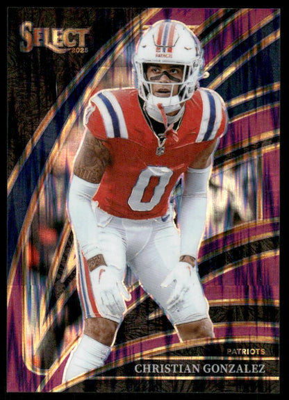 2025 Panini Select #280 Christian Gonzalez Purple Prizm Shock #/699