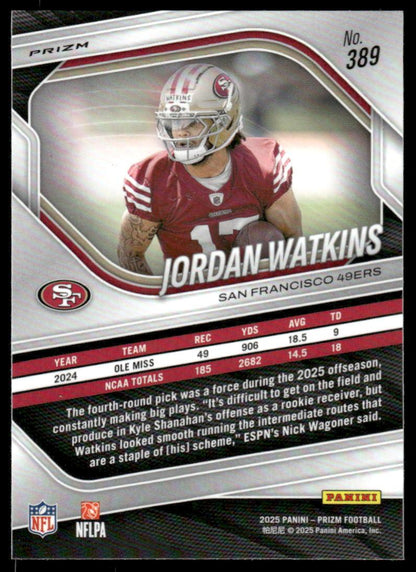 2025 Panini Prizm #389 Jordan Watkins Orange Ice