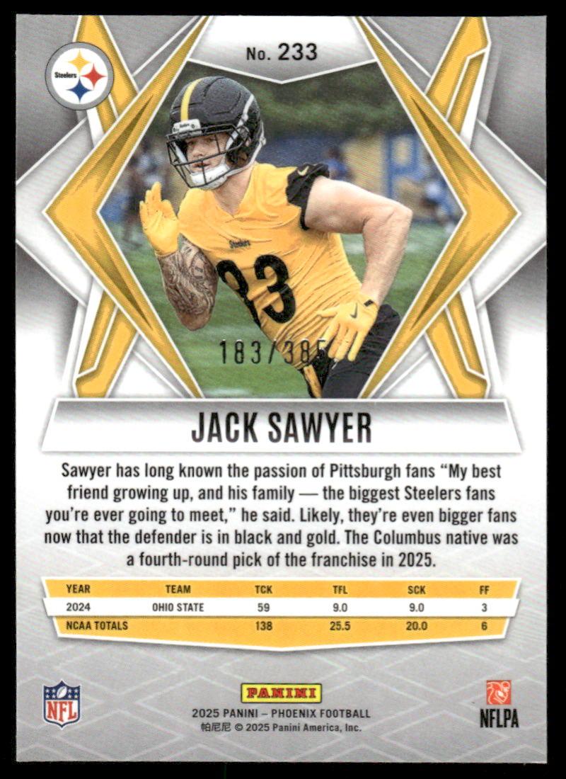 2025 Panini Phoenix #233 Jack Sawyer Light Blue Pyramids Prizm #/385