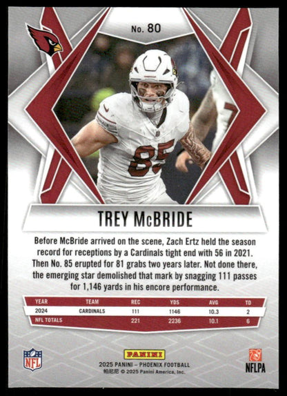 2025 Panini Phoenix #80 Trey McBride Silver Pyramids Prizm