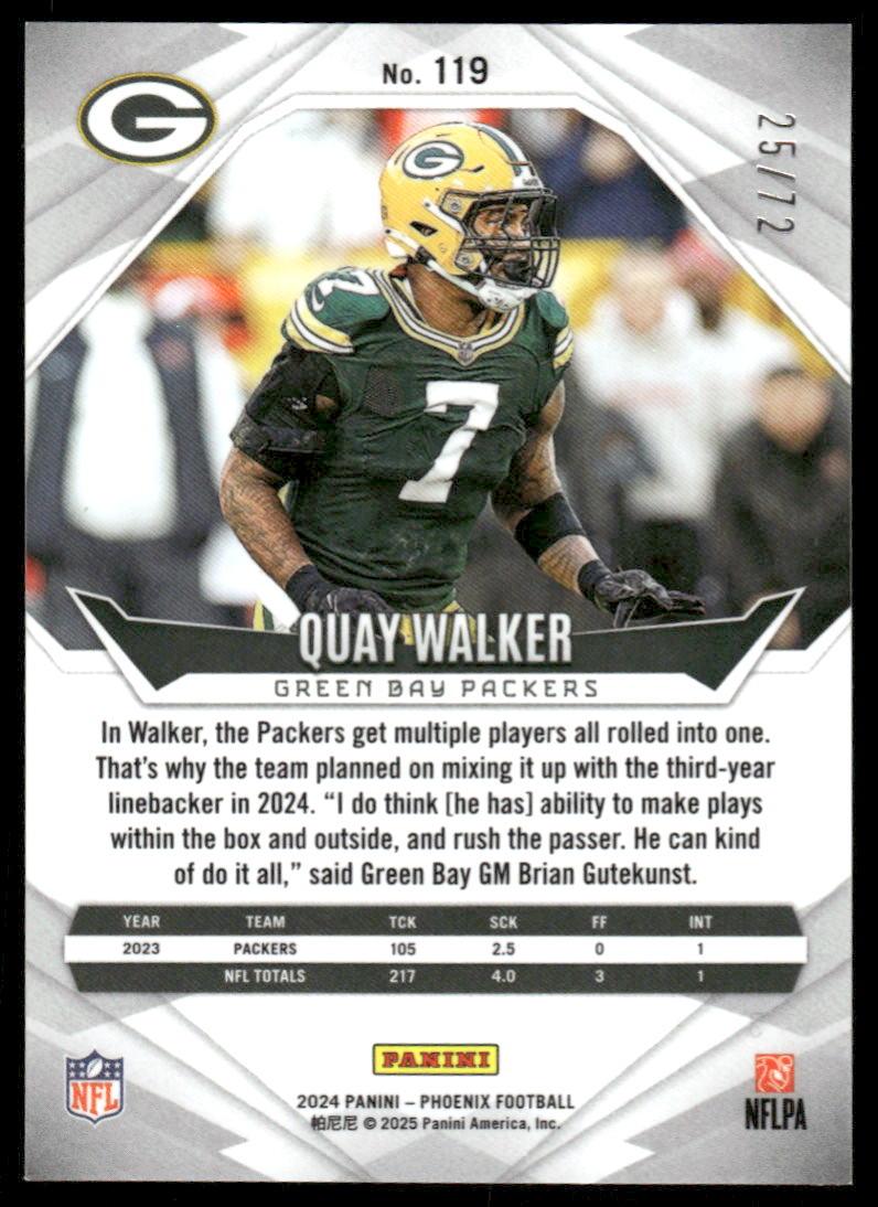 2024 Panini Phoenix #119 Quay Walker Teal Fade #/72
