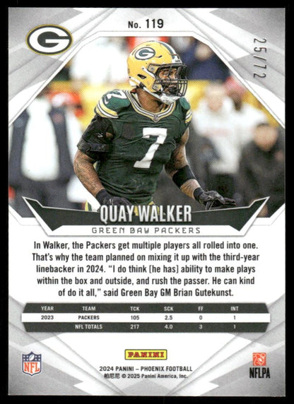 2024 Panini Phoenix #119 Quay Walker Teal Fade #/72