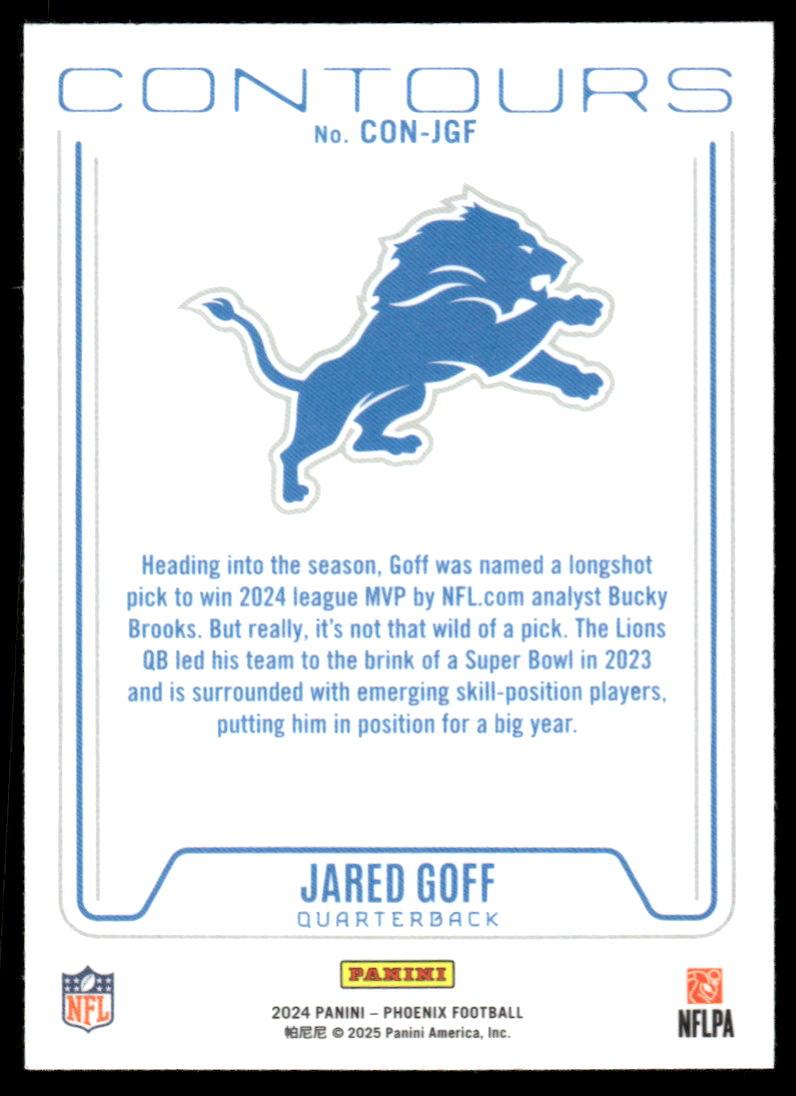 2024 Panini Phoenix #CON-JGF Jared Goff Contours