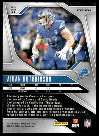 2024 Panini Prizm #97 Aidan Hutchinson Red White and Blue