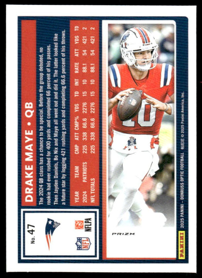 2025 Donruss Optic #47 Drake Maye Holo