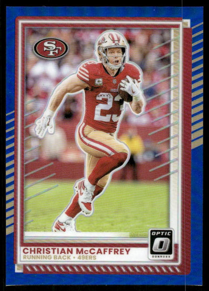 2025 Donruss Optic #119 Christian McCaffrey Blue #/249