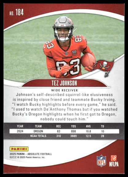 2025 Panini Absolute #184 Tez Johnson Orange Mosaic #/825