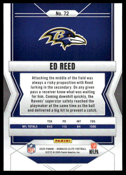 2025 Donruss Elite #72 Ed Reed Aspirations Lime Green #/999
