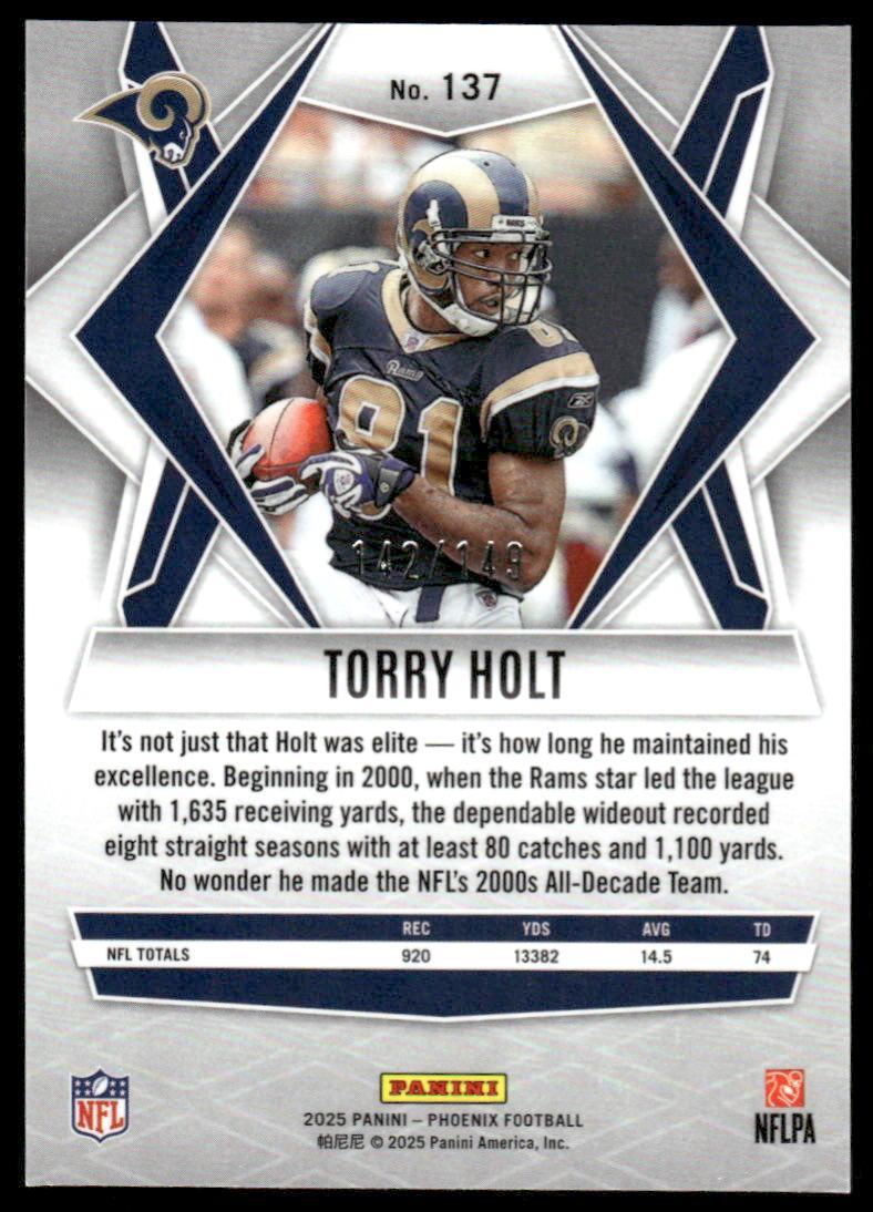 2025 Panini Phoenix #137 Torry Holt Green Hyper Prizm #/149