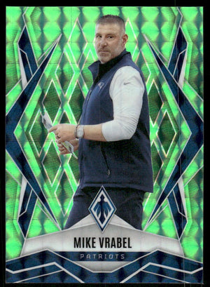 2025 Panini Phoenix #37 Mike Vrabel Lime Green Pyramids Prizm #/285
