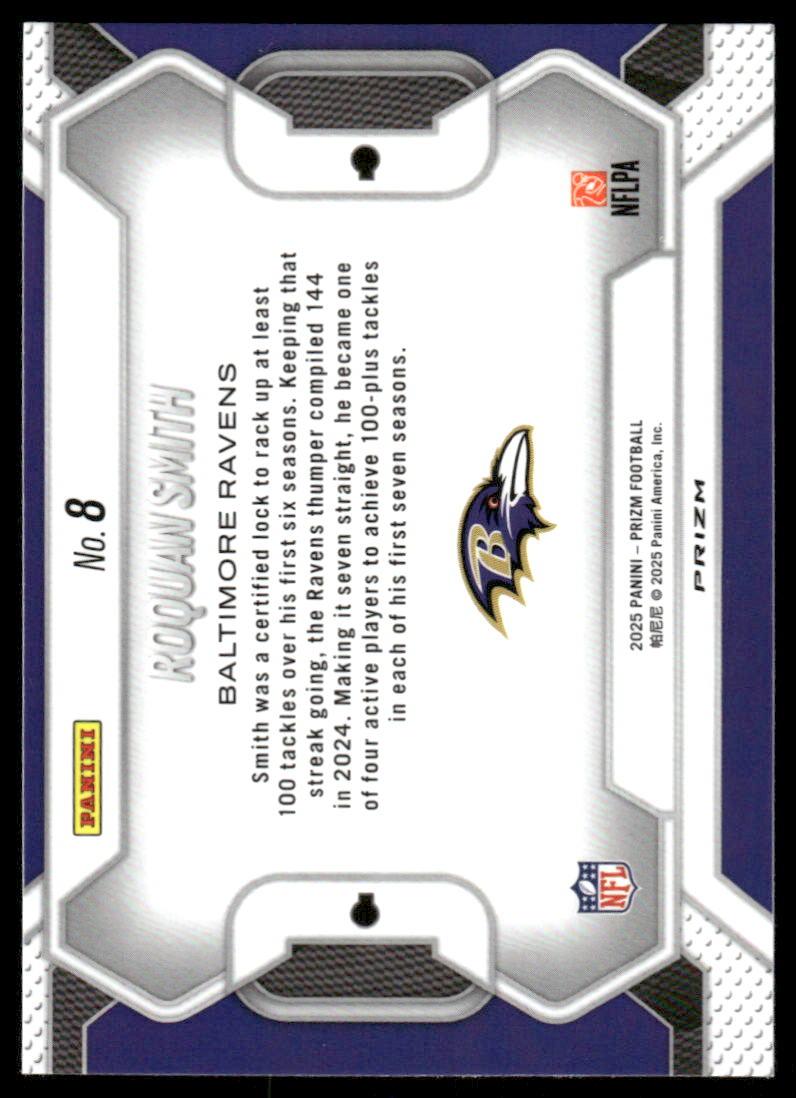 2025 Panini Prizm #8 Roquan Smith Lockdown!