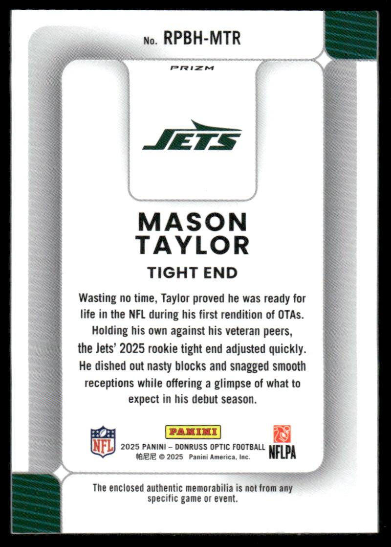 2025 Donruss Optic #RPBH-MTR Mason Taylor Rookie Phenoms Blue Hyper