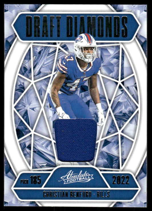 2025 Panini Absolute #DDJ-CBE Christian Benford Draft Diamonds Jersey
