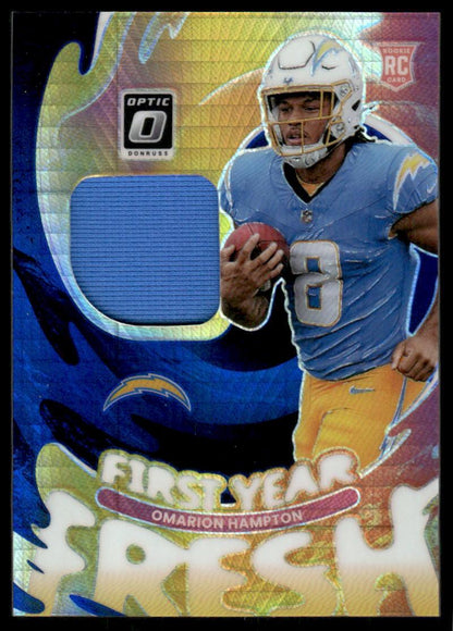 2025 Donruss Optic #FYFBH-OHN Omarion Hampton First Year Fresh Blue Hyper