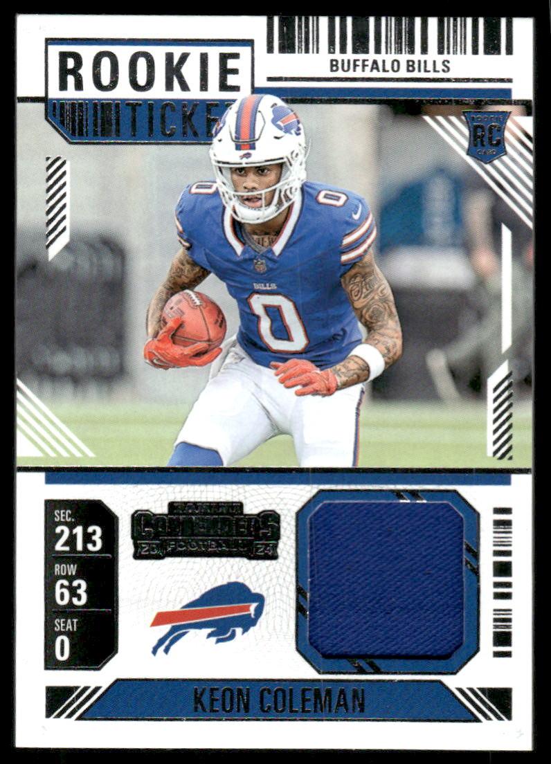 2024 Panini Contenders #RTS-KCN Keon Coleman Rookie Ticket Swatches