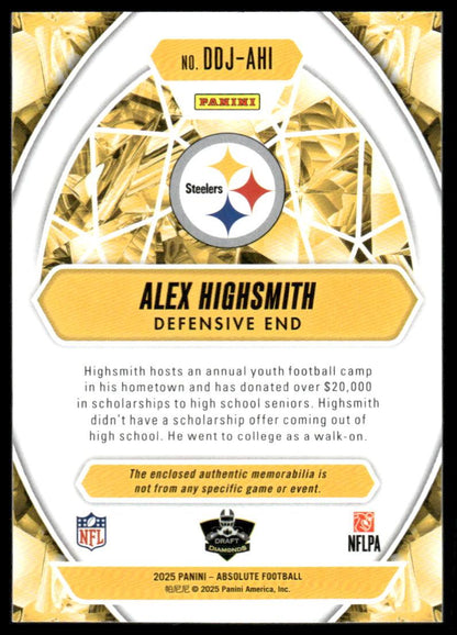 2025 Panini Absolute #DDJ-AHI Alex Highsmith Draft Diamonds Jersey
