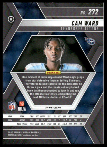 2025 Panini Mosaic #272 Cam Ward Blue Scope