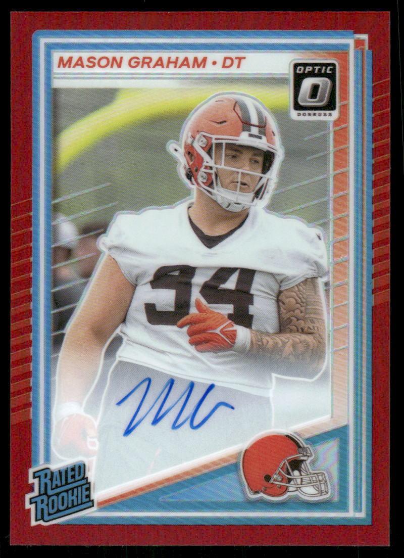2025 Donruss Optic #206 Mason Graham Rated Rookies RPS Autographs Red #/99