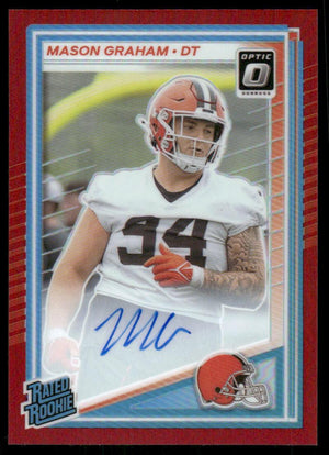 2025 Donruss Optic #206 Mason Graham Rated Rookies RPS Autographs Red #/99