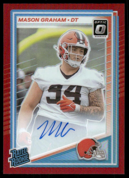 2025 Donruss Optic #206 Mason Graham Rated Rookies RPS Autographs Red #/99