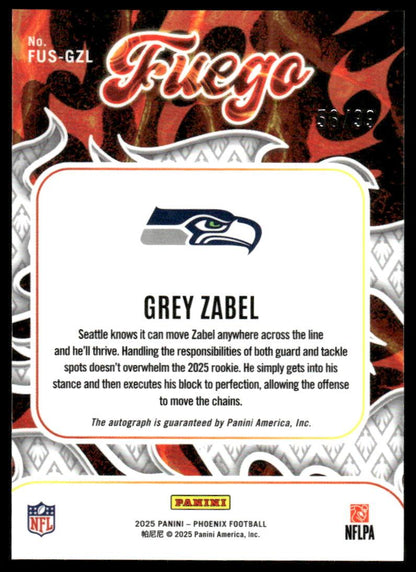 2025 Panini Phoenix #FUS-GZL Grey Zabel Fuego Signatures
