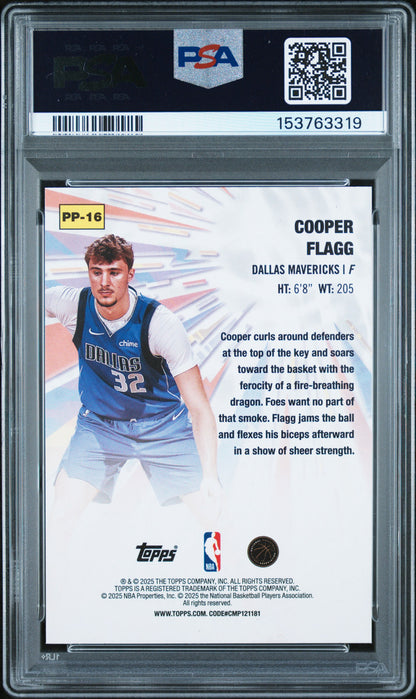 2025 Topps Power Players #PP-16 Cooper Flagg Power Players-Holo Foil PSA 10