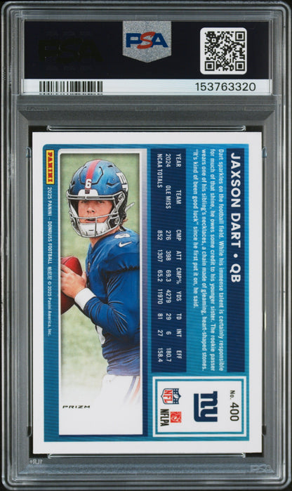 2025 Panini Donruss #400 Jaxson Dart Optic Preview-Red Pandora PSA 9