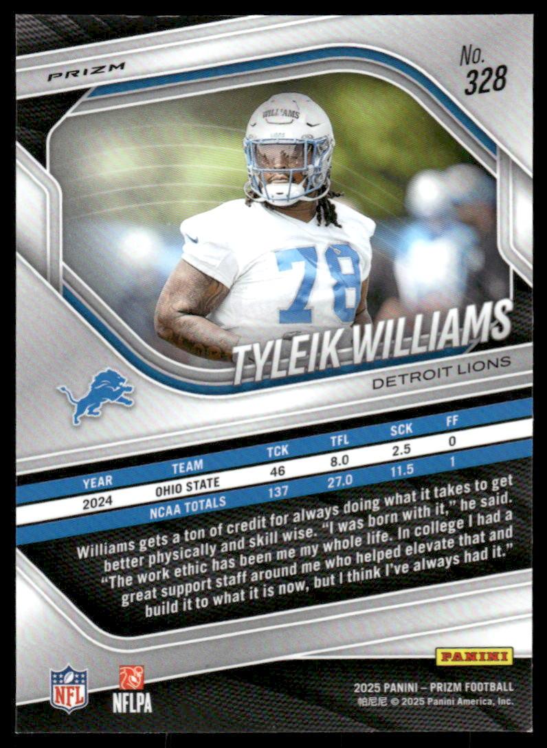 2025 Panini Prizm #328 Tyleik Williams Black and Blue Checker