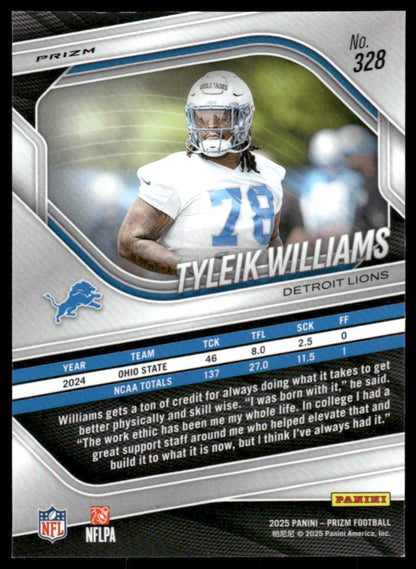 2025 Panini Prizm #328 Tyleik Williams Black and Blue Checker