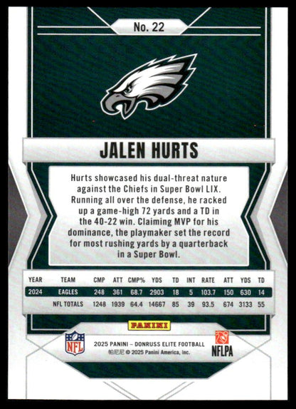 2025 Donruss Elite #22 Jalen Hurts Red #/99