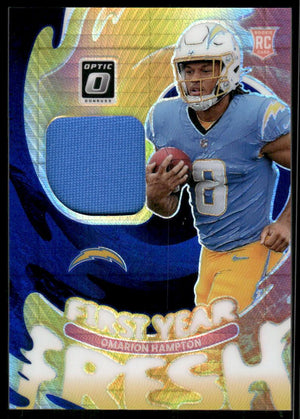 2025 Donruss Optic #FYFBH-OHN Omarion Hampton First Year Fresh Blue Hyper