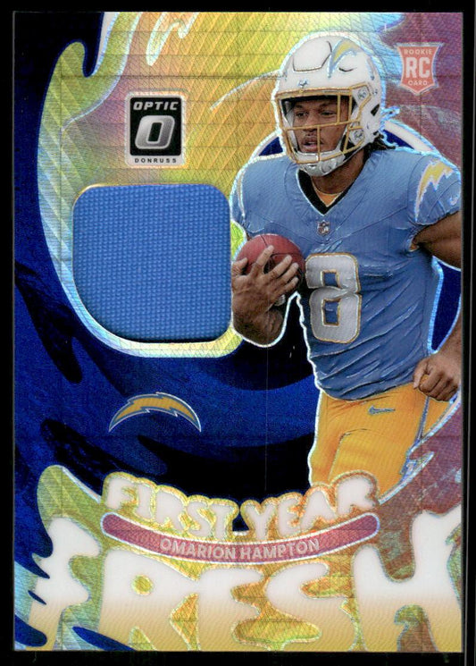 2025 Donruss Optic #FYFBH-OHN Omarion Hampton First Year Fresh Blue Hyper