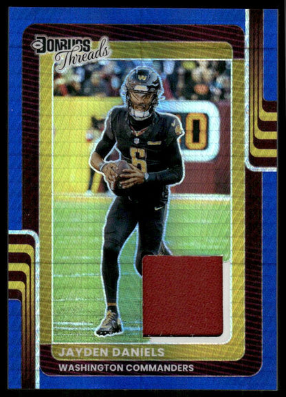 2025 Donruss Optic #DTBH-JDS Jayden Daniels Donruss Threads Blue Hyper