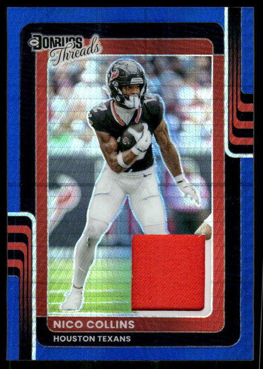 2025 Donruss Optic #DTBH-NCS Nico Collins Donruss Threads Blue Hyper