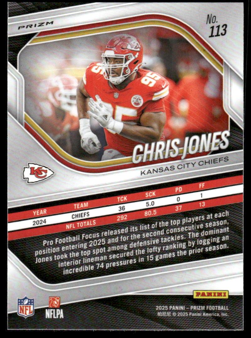 2025 Panini Prizm #113 Chris Jones Silver