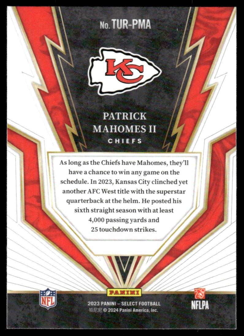 2023 Panini Select #TUR-PMA Patrick Mahomes II Turbocharged