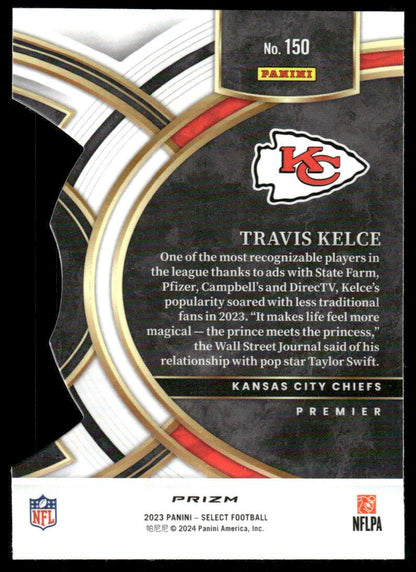 2023 Panini Select #150 Travis Kelce Silver Prizms Die Cuts