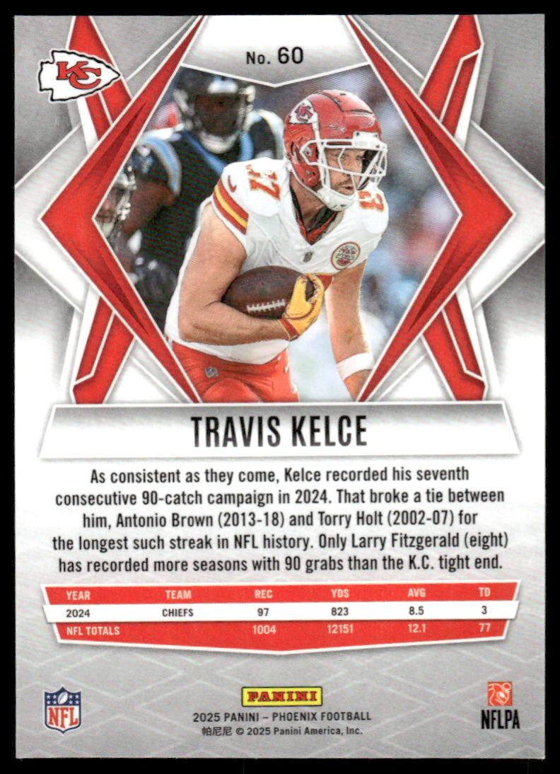 2025 Panini Phoenix #60 Travis Kelce Silver Lazer Prizm