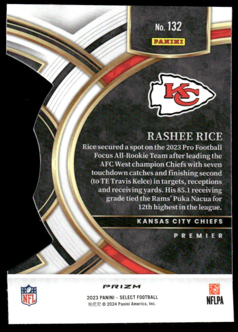 2023 Panini Select #132 Rashee Rice Red and Yellow Prizms Die Cuts